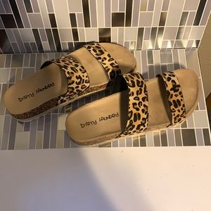 Cheetah sandals Size 7 1/2 used once once
